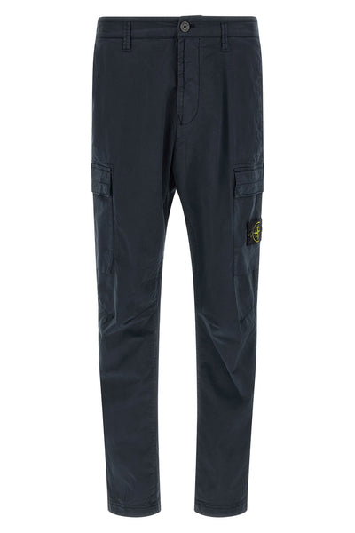 3100032 trousers in garment-dyed stretch cotton twill