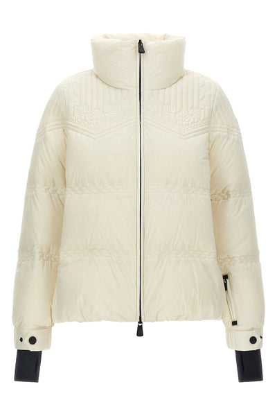 the moncler grenoble anglins down jacket features a structured silhouette in w