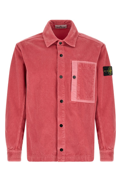 the stone island 1200016 overshirt in garment-dyed 800 cotton corduroy
