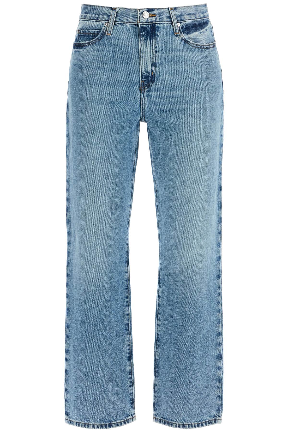 light blue high-waisted straight ankle jeans le jane