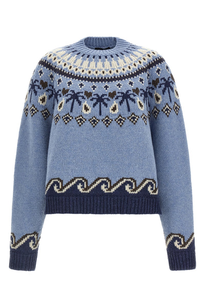the alanui sweet winter sweater reinterprets traditional knitwear through meti