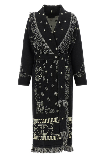 alanuis robe-style coat in pure virgin wool is distinguished by a complex two-t