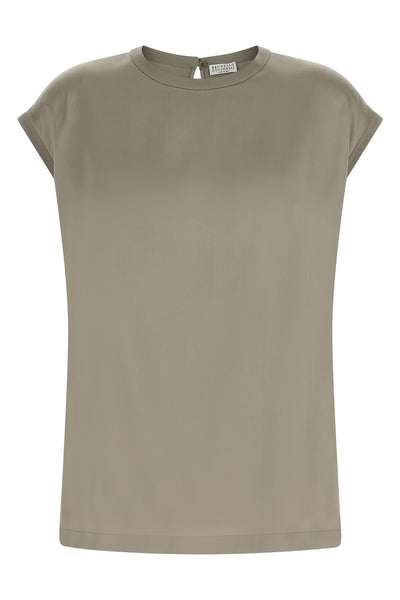 the brunello cucinelli blouse in fine silk satin embodies a whispered elegance t