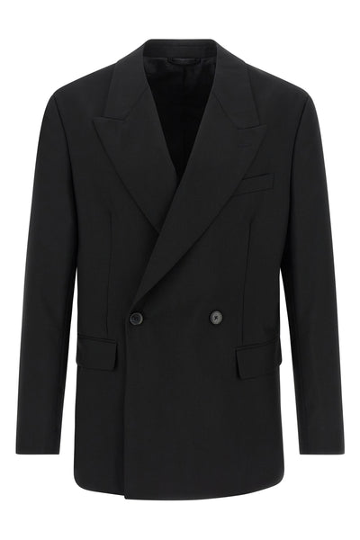 double-breasted blazer in italian tropical wool