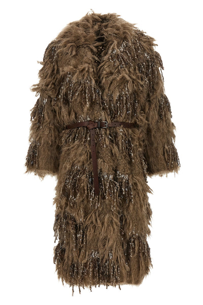 the brunello cucinelli dazzling moss embroidery long cardigan redefines the vo