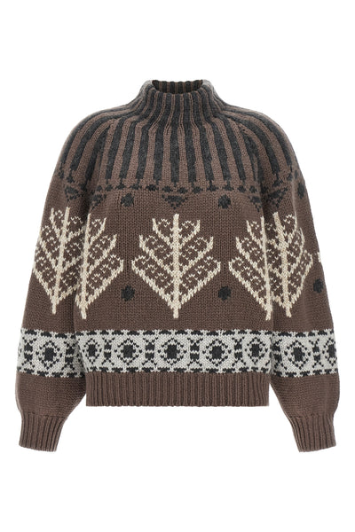brunello cucinellis nordic heritage high neck sweater in pure cashmere reinte