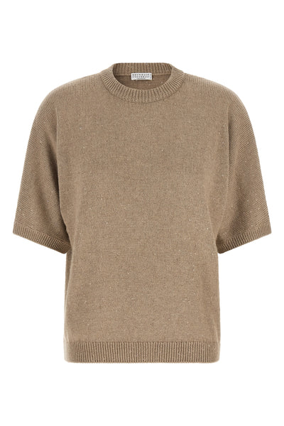 brunello cucinellis diamante short-sleeved sweater reinterprets knitwear thro