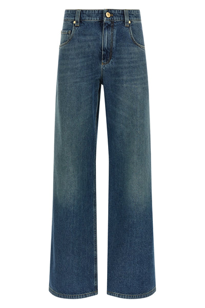 stonewashed cotton denim jeans