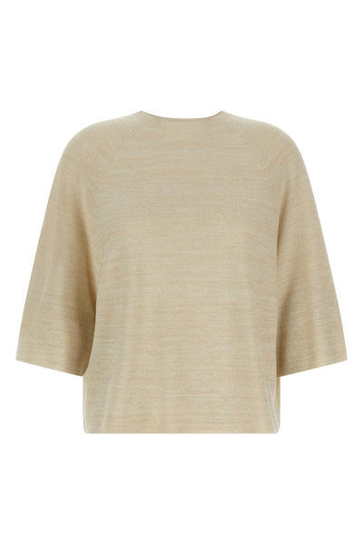 cotton blend and viscose knitted sweater