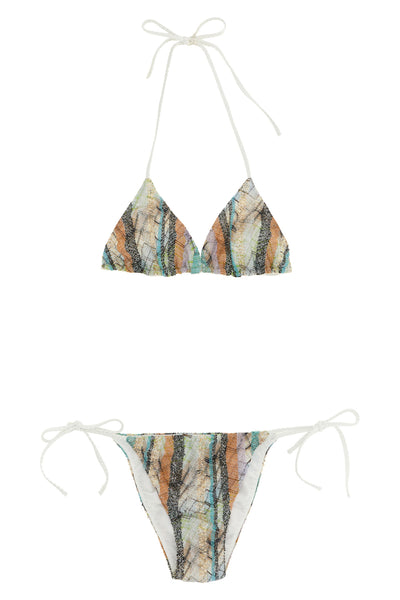 caperdoni zigzag knit lurex bikini
