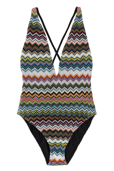 lamé viscose one-piece swimsuit