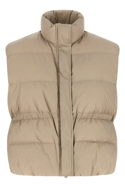 vest in quilted water-repellent fabric