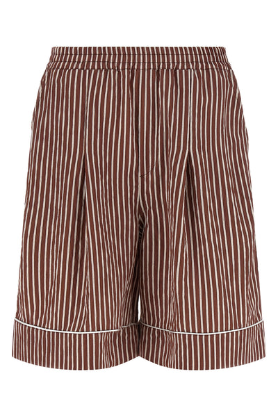 mezzodì shorts in striped cotton poplin
