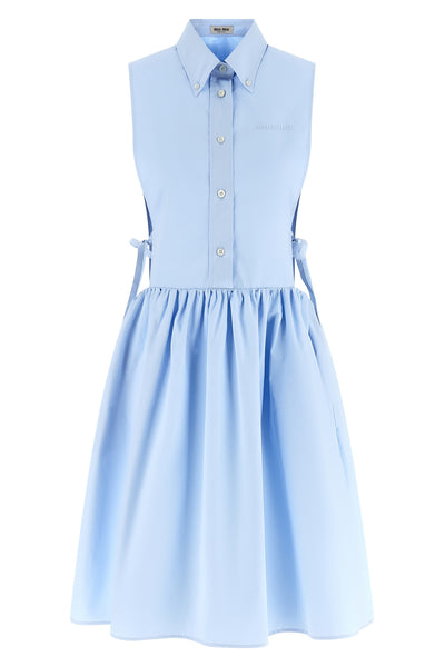 midi dress in cotton poplin