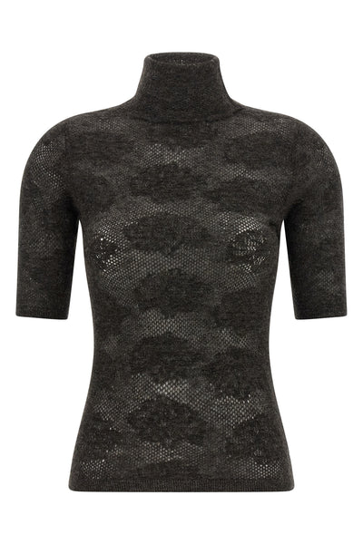 openwork sweater in silk