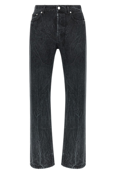 classic cut jeans in right-handed italian cotton twill 12oz black marble wash