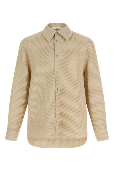 oseary waffle knitted cotton fabric overshirt