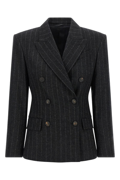the brunello cucinelli double-breasted blazer reinterprets the codes of classic
