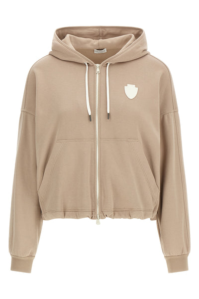 piqué cotton hoodie