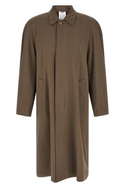 caligo embossed herringbone weave wool blend coat