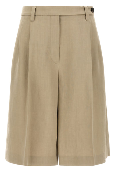 tailored bermuda shorts in linen blend twill
