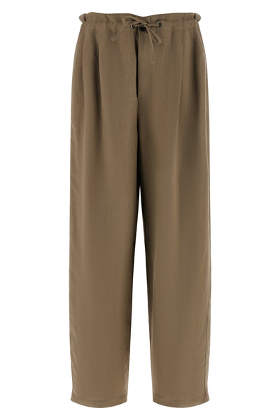 tailored track viscose and linen fluid twill pants