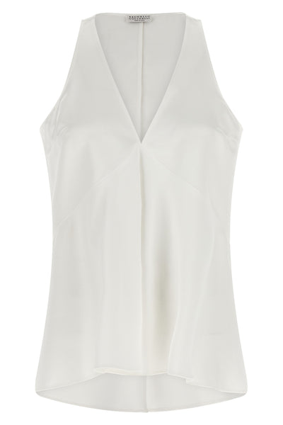 the brunello cucinelli top defines essential elegance through a fluid and decons