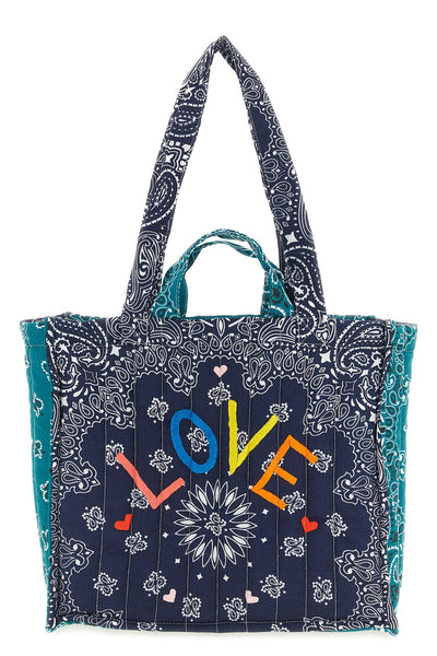medium cabas quilted and padded cotton shopping bag