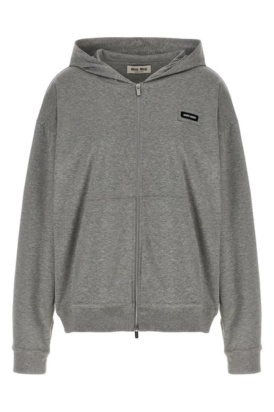 cotton mélange jersey hoodie