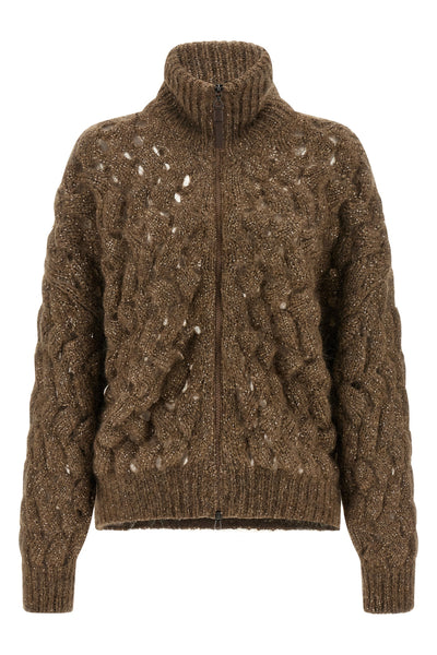 dazzling waves mohair blend cardigan