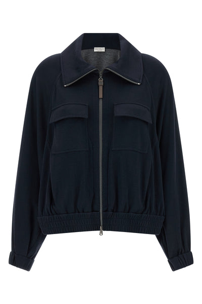 cotton and silk interlock sweatshirt