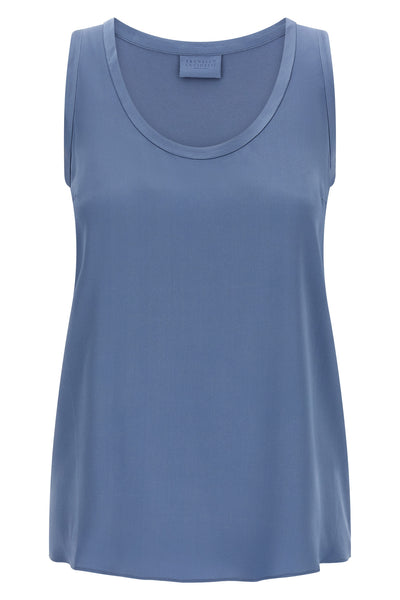 stretch silk satin top