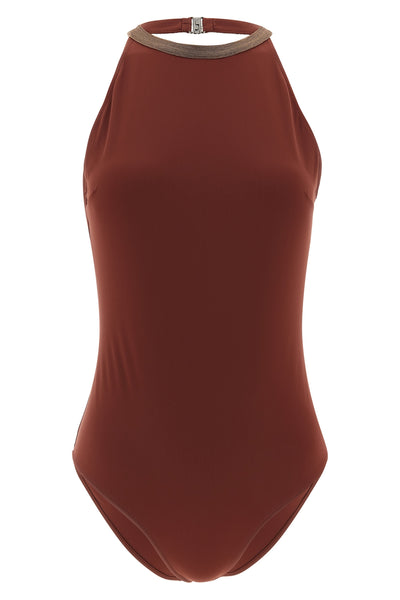 one-piece swimsuit in techno jersey