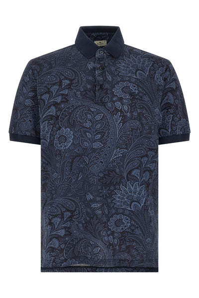 all-over arnica paisley piquet polo shirt