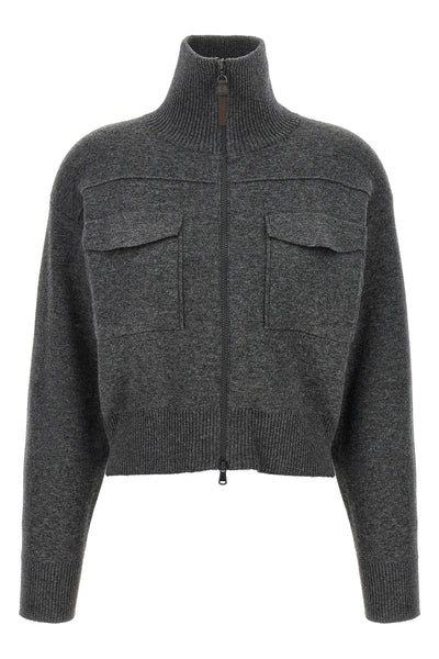 crop wool cardigan