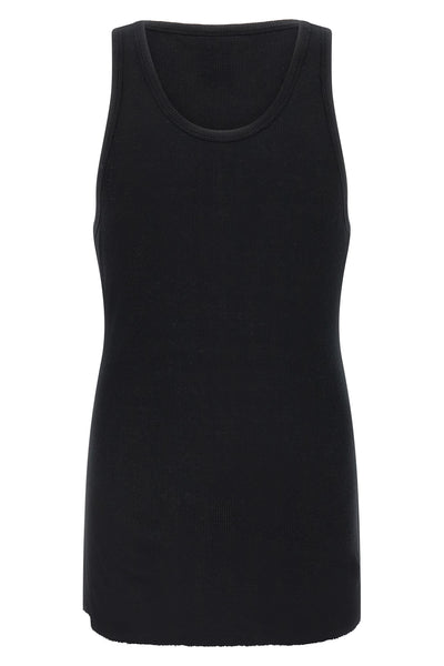 947 tank top in ribbed cotton and linen blend