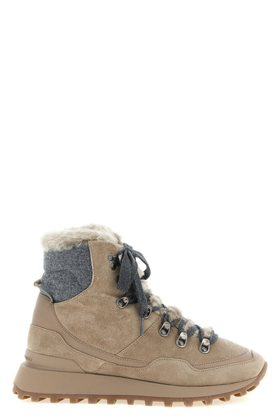 brunello cucinelli lace-up ankle boots reinterpret trekking aesthetics through a