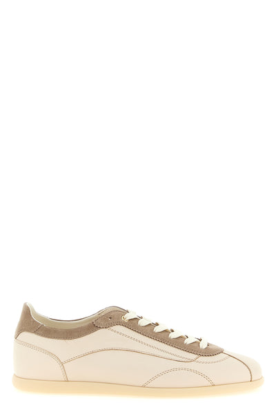 brunello cucinelli low-top sneakers feature a refined interpretation of vintage-