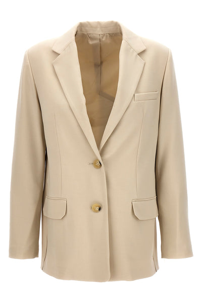 single-breasted wool blend blazer