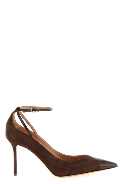 the aquazzura odysea pumps are defined by a sophisticated play of textures and