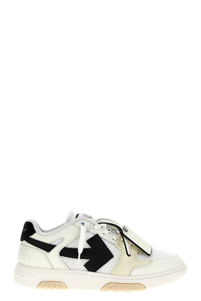 slim out of office sneakers in suede leather and mesh fabric