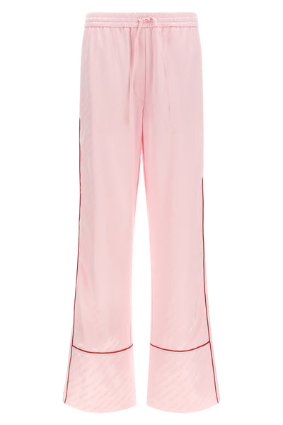all jacquard satin pajama over logo jacquard satin trousers
