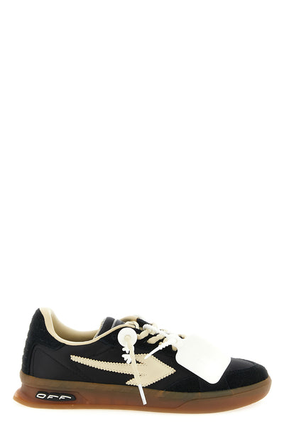 end of play nylon and hairy suede sneakers