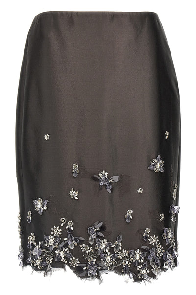 silk and wool blend skirt