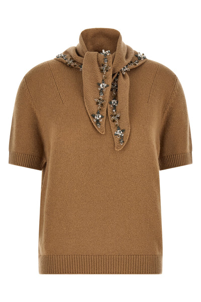 the prada short-sleeved sweater redefines luxury knitwear through sophisticated