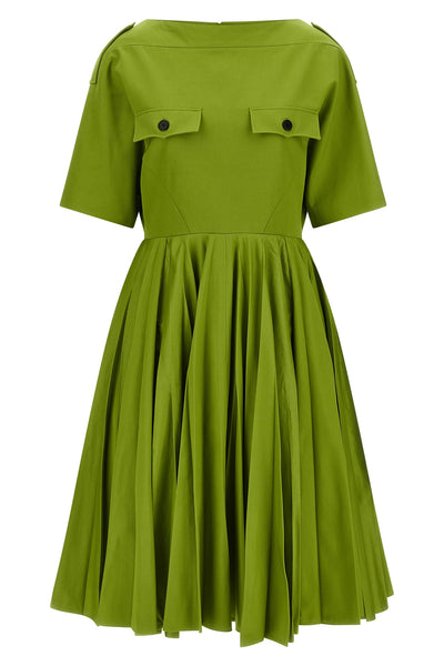 the prada cotton chino dress redefines the codes of everyday elegance through a
