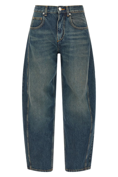the marant etoile oriane-gz denim pants redefine the volumes of everyday wardrob