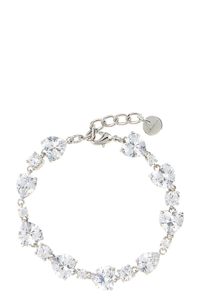 crystal droplet bracelet in silver-plated brass