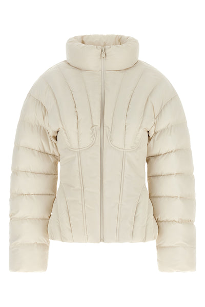the elisabetta franchi sail fabric down jacket redefines the volumes of outerwea