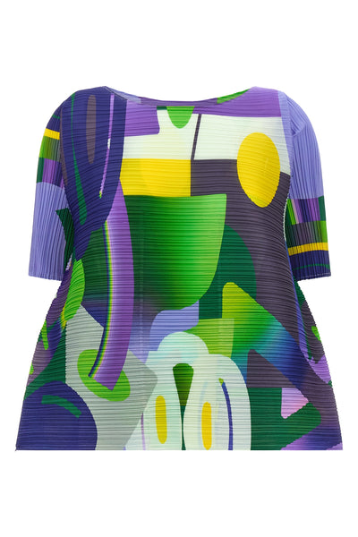 top in pleated fabric